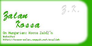 zalan kossa business card